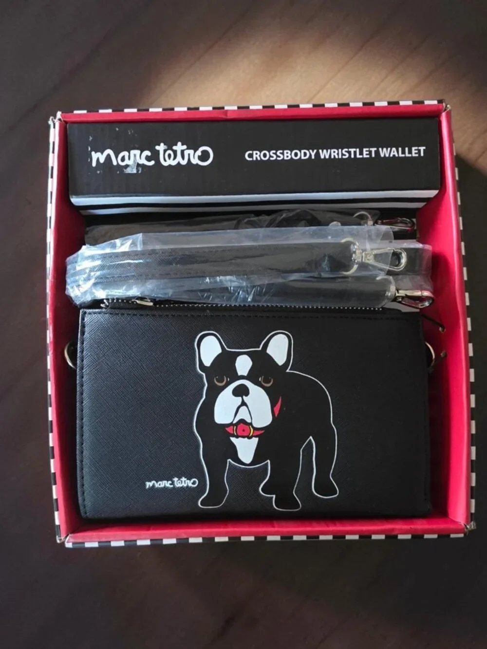 NIB MARC TETRO FRENCH BULLDOG Multifunctional Crossbody/Wristlet Wallet